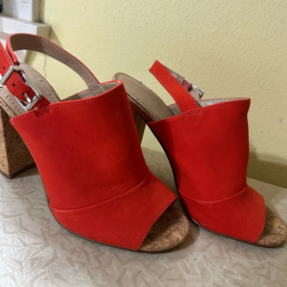 BCBGeneration Red Mules with Suede Finish and Slingback